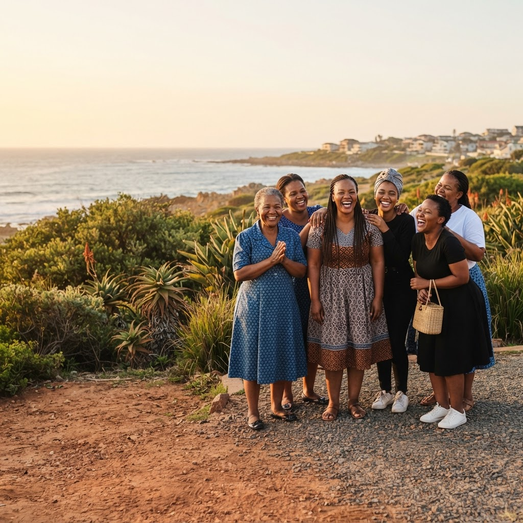 A group of women standing together in their community